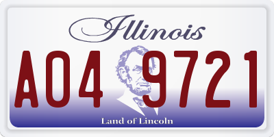 IL license plate A049721