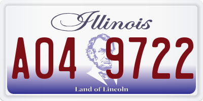 IL license plate A049722