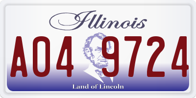 IL license plate A049724
