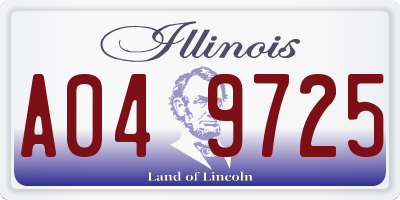 IL license plate A049725