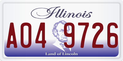 IL license plate A049726