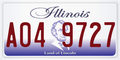 IL license plate A049727