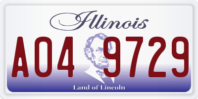 IL license plate A049729