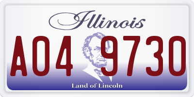 IL license plate A049730