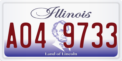 IL license plate A049733