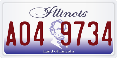 IL license plate A049734