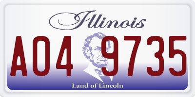 IL license plate A049735