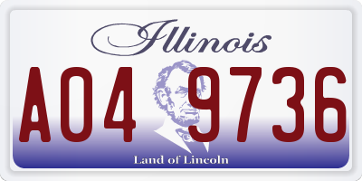 IL license plate A049736