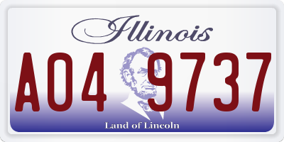IL license plate A049737