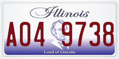 IL license plate A049738