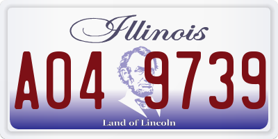 IL license plate A049739