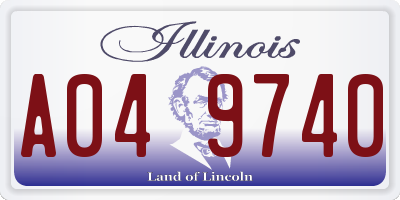 IL license plate A049740