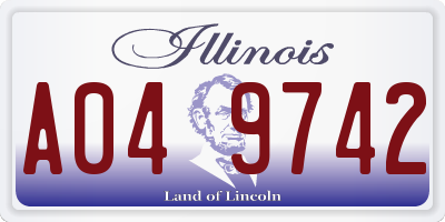 IL license plate A049742