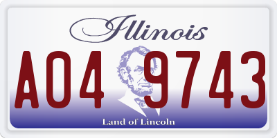 IL license plate A049743