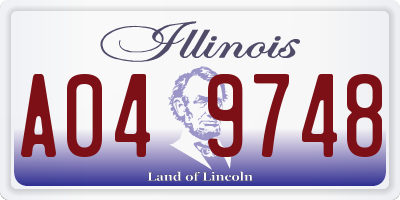 IL license plate A049748