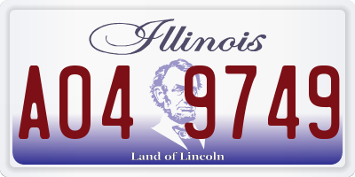 IL license plate A049749