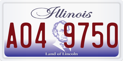 IL license plate A049750