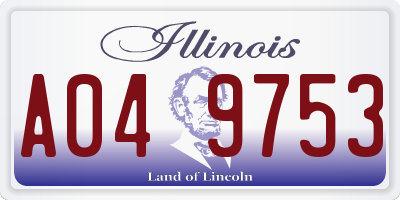 IL license plate A049753