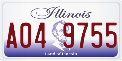 IL license plate A049755