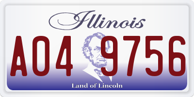 IL license plate A049756