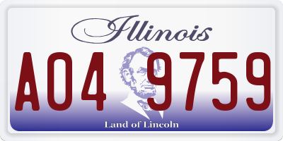 IL license plate A049759