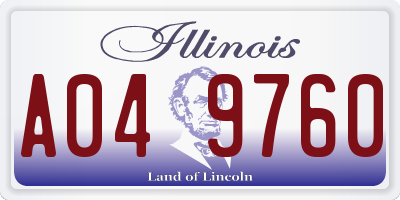 IL license plate A049760