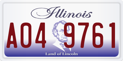 IL license plate A049761