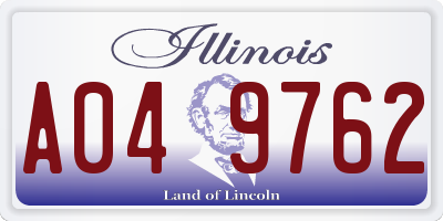 IL license plate A049762