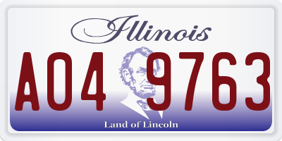IL license plate A049763