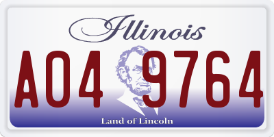 IL license plate A049764