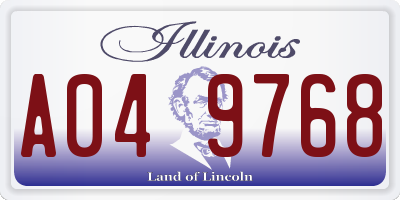IL license plate A049768