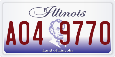 IL license plate A049770