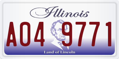 IL license plate A049771