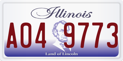 IL license plate A049773
