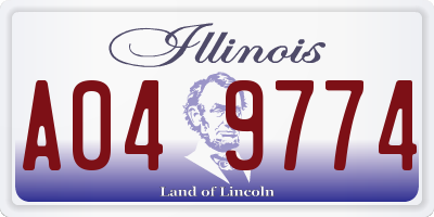IL license plate A049774