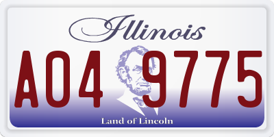 IL license plate A049775