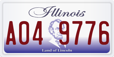 IL license plate A049776