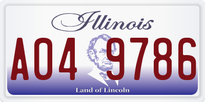 IL license plate A049786