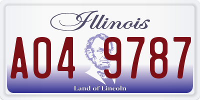 IL license plate A049787