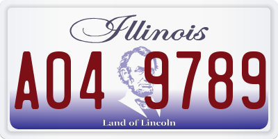 IL license plate A049789