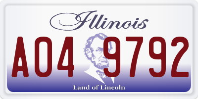 IL license plate A049792