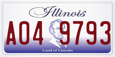 IL license plate A049793