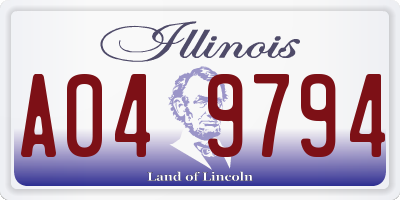 IL license plate A049794