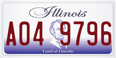 IL license plate A049796