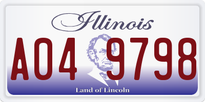 IL license plate A049798