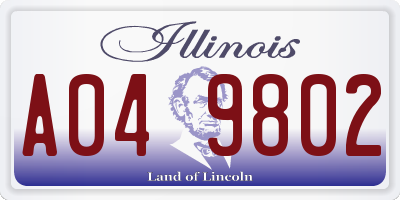 IL license plate A049802