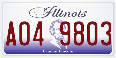 IL license plate A049803