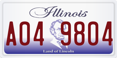 IL license plate A049804