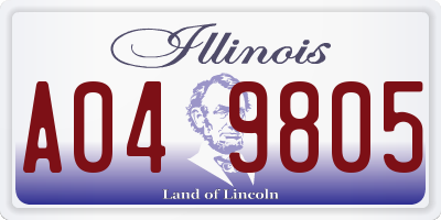 IL license plate A049805