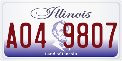 IL license plate A049807